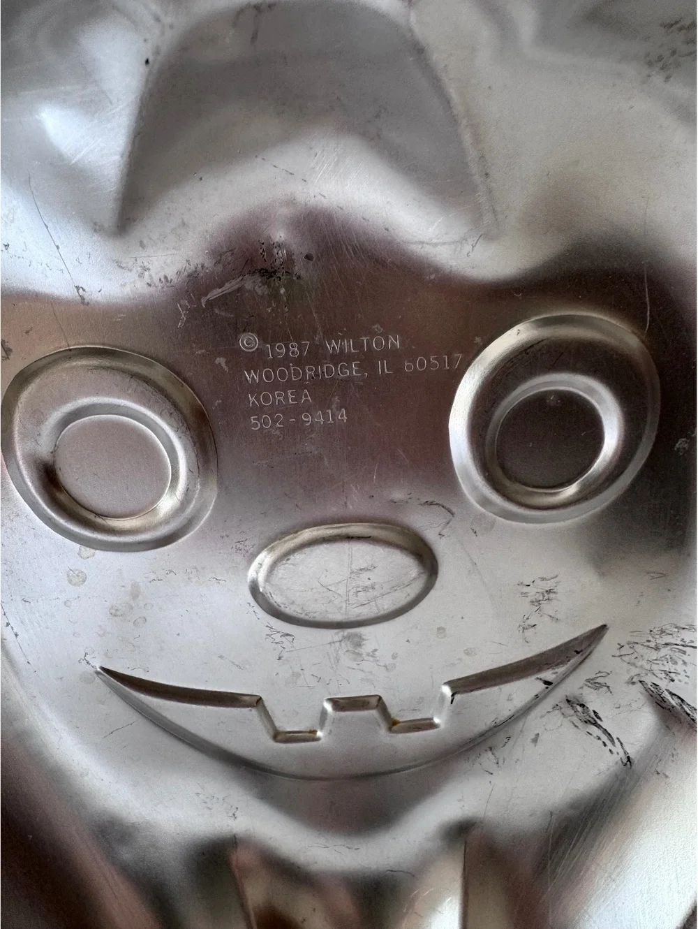 Vintage 1987 Wilton Jack O Lantern Pumpkin Cake Pan Aluminum Mold 502-9414